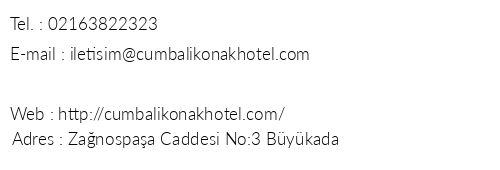 Bykada Cumbal Konak Hotel telefon numaralar, faks, e-mail, posta adresi ve iletiim bilgileri